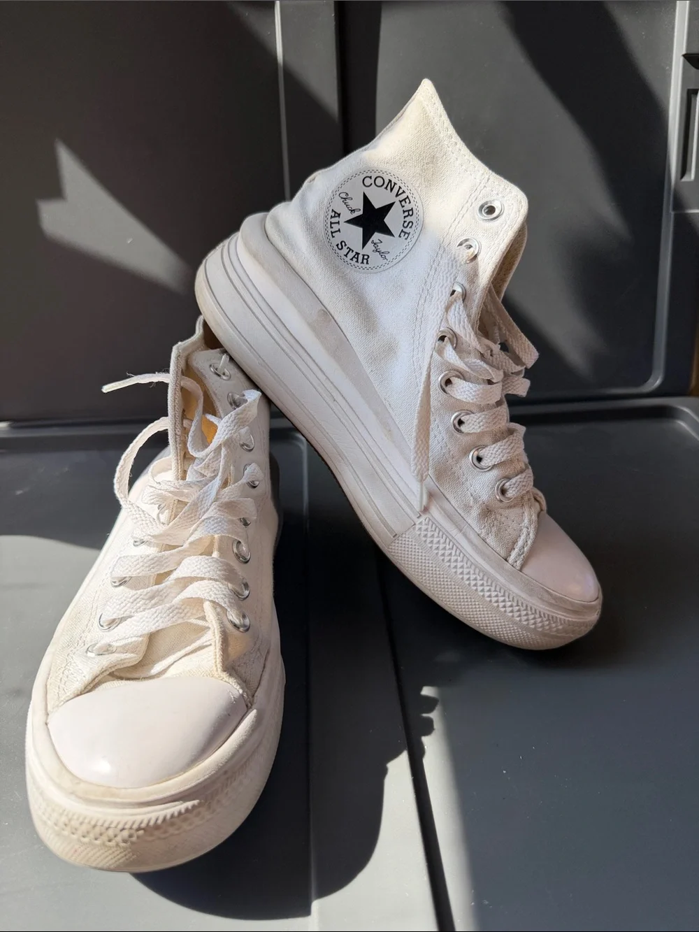 Converse White High-Top Platform Sneakers